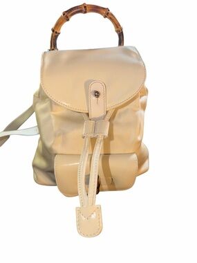 ✨ AUTHENTIC Vintage Gucci Bamboo Mini Backpack - Cream/Off-White ✨